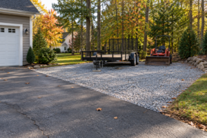 Crushed stone parking