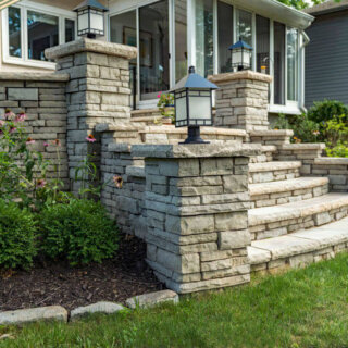 Unilock Rivercrest Wall, Stairs, Columns